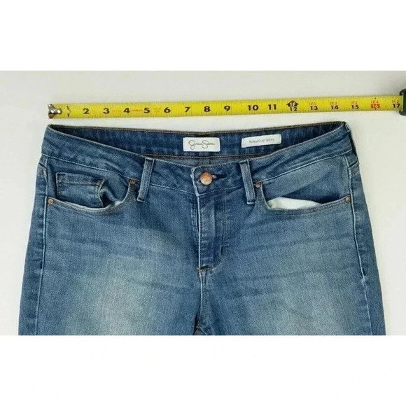 Jessica Simpson Size 6/28 Women's Rolled Crop Skinny Blue Denim Jeans Size 28X27 - Picture 2 of 11